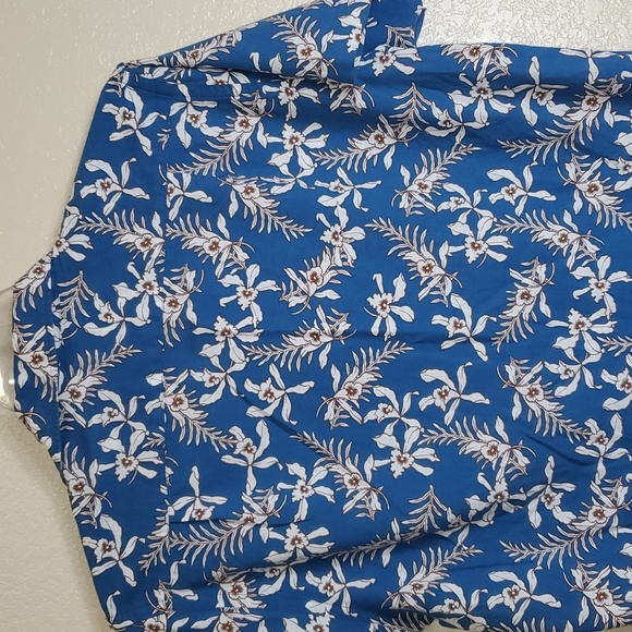 RODD & GUNN  Sports Fit Blue Floral Print Button Up Camp Shirt Medium Casual - Picture 5 of 9